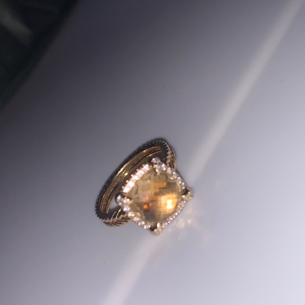 9mm Chatelaine Ring in 18k Champagne Citrine
